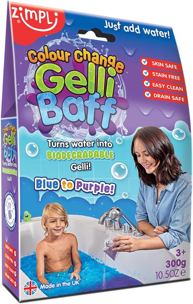 Gelli Baff Colour Change - 300G-Bath Toys,Messy Play,Water & Sand Toys,Zimpli Kids-Blue to Purple-5199-Blue-Learning SPACE