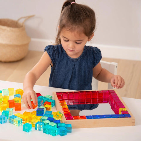 Gem Cube Mirror Tray-Calming & Anxiety,Dropship,Early Years Sensory Play,Sensory,Sensory Mirrors,Sensory Processing Disorder,Sensory Seeking,TickiT,Visual Sensory Toys-Learning SPACE