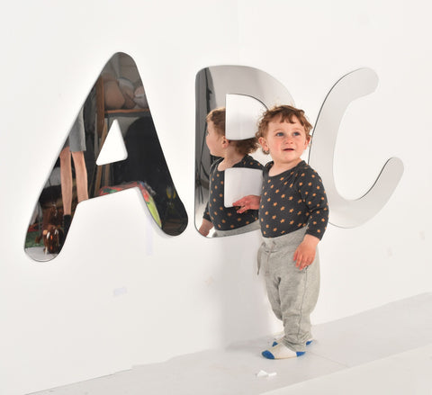 Giant ABC Mirror Set Sensory Room & Classroom Decor-Baby Soft Play and Mirrors,excell2,Learn Alphabet & Phonics,Mirror,Sensory Mirrors-Learning SPACE