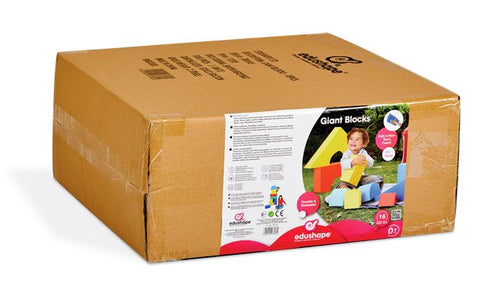 Giant Foam Soft Building Blocks (16pcs)-Additional Need,AllSensory,Baby Sensory Toys,Baby Soft Play and Mirrors,Baby Soft Toys,Building Blocks,Edushape Toys,Engineering & Construction,Farms & Construction,Fine Motor Skills,Gifts For 3-6 Months,Gifts For 6-12 Months Old,Imaginative Play,Maths,Primary Maths,S.T.E.M,Shape & Space & Measure,Stacking Toys & Sorting Toys,Stock,Strength & Co-Ordination-Learning SPACE