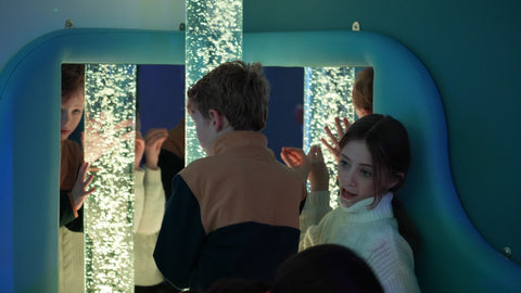 Giant Softplay Corner with Mirrors, Bubble Tube and Fibre Optics-Tables & Desks-Fibre Optic Lighting,Plinths,Sensory Room Furniture-Learning SPACE