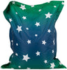 Giant Star Print UV Bean Bag Floor Cushion-AllSensory, Bean Bags, Bean Bags & Cushions, Eden Learning Spaces, Nurture Room, Star & Galaxy Theme Sensory Room, Stock, Teenage & Adult Sensory Gifts, UV Reactive, Wellbeing Furniture-Learning SPACE