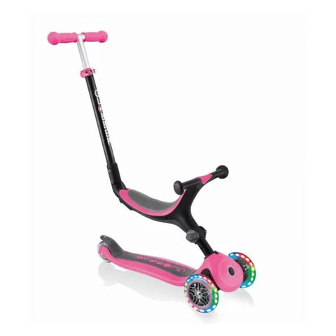 Globber GO•UP Foldable 3in1 Scooter with Light-Up Wheels-Baby & Toddler Gifts,Baby Ride On's & Trikes,Calmer Classrooms,Christmas,Christmas 2024,Early Years. Ride On's. Bikes. Trikes,Exercise,Globber Scooters,Ride & Scoot,Ride On's. Bikes & Trikes,Scooters-Pink-649-210AA99-Learning SPACE