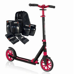 Globber NL 205 - Big 2 Wheeled Foldable Scooter - With Wrist, Elbow, and Knee Pads-Additional Need,Exercise,Globber Scooters,Gross Motor and Balance Skills,Helps With,Ride & Scoot,Ride On's. Bikes & Trikes,Scooters-Learning SPACE