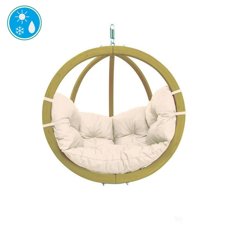 Globo Single Natura Hanging Chair-Hanging Chair-Amazonas,Cotton,Cream,Dropship,Globo Swing Chair,Hanging Chair,Hanging Egg Chairs,Indoor,Weatherproof-Learning SPACE