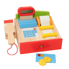 Goki Wooden Cash Register with Scanner and Receipt Paper-Calmer Classrooms, Early Years Maths, Goki Toys, Helps With, Imaginative Play, Kitchens & Shops & School, Life Skills, Maths, Money, Pretend play, Primary Maths, Role Play, Wooden Toys-Learning SPACE