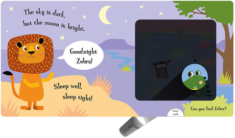 Goodnight Lion - Magic Torch Book-AllSensory,Baby Books & Posters,Calmer Classrooms,Calming & Anxiety,Core Range,Early Years Books & Posters,Helps With,Sensory Seeking,Sleep Issues,Tactile Toys & Books,Transitions and Routines-Learning SPACE