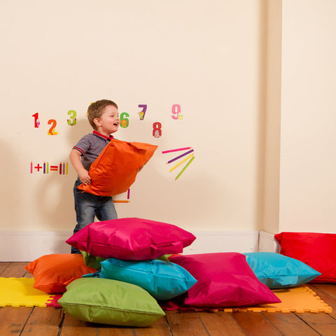 Grab & Go Cushions - Pack of 10-Bean Bags & Cushions,Cushions,Dropship,Eden Learning Spaces,Mats,Multi-Colour,Nurture Room,Sit Mats,Stock,Wellbeing Furniture-Learning SPACE