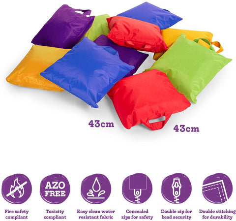 Grab & Go Cushions - Pack of 10-Bean Bags & Cushions,Cushions,Dropship,Eden Learning Spaces,Mats,Multi-Colour,Nurture Room,Sit Mats,Stock,Wellbeing Furniture-Learning SPACE