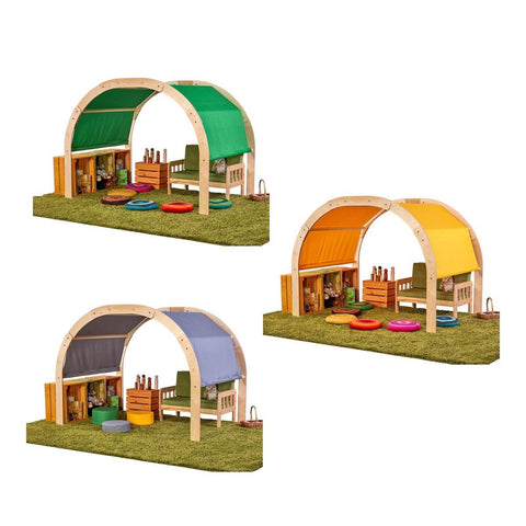 Group Umbu Arch Fabric Set of 3, Blue, Green & Yellow Den Covers-Arches,Cosy Direct,Den Accessories,Den Making Materials,Nooks dens & Reading Areas,Sensory Dens-Learning SPACE
