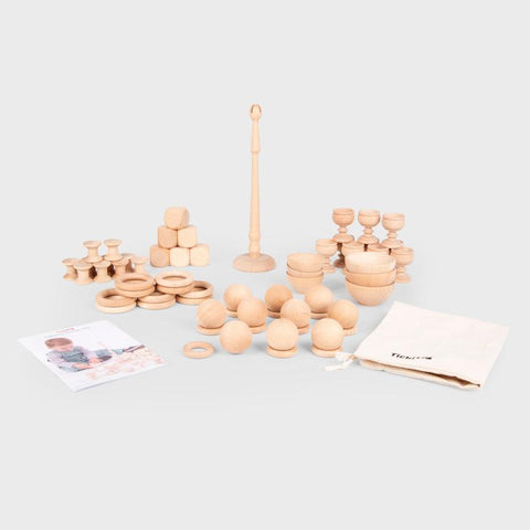 Heuristic Play Starter Set – 63-Piece Wooden Sensory Exploration Kit-Calming & Anxiety,Dropship,Engineering & Construction,Fine Motor Skills,Physical Development,Sensory Seeking,TickiT,Wooden Toys-Learning SPACE