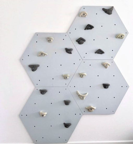 Hexagonal Indoor Climbing Wall-Additional Need, Gross Motor and Balance Skills, Helps With, Sensory Climbing Equipment, Strength & Co-Ordination-Grey-DSKMHEX-Grey-Learning SPACE