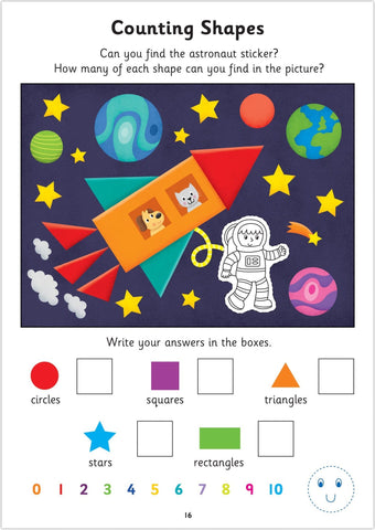 Home Learning Book - Colour, Shapes and Sizes-Counting Numbers & Colour,Early Years Books & Posters,Early Years Maths,Galt,Maths,Maths Worksheets & Test Papers,Primary Maths,Shape & Space & Measure,Stock-Learning SPACE