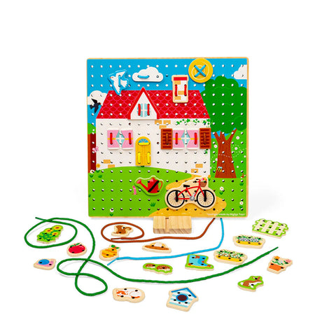 House Lace-A-Shape-Bigjigs Toys,Early years Games & Toys,Fine Motor Skills,Games & Toys,Lacing,SCOTEXCEL-Learning SPACE