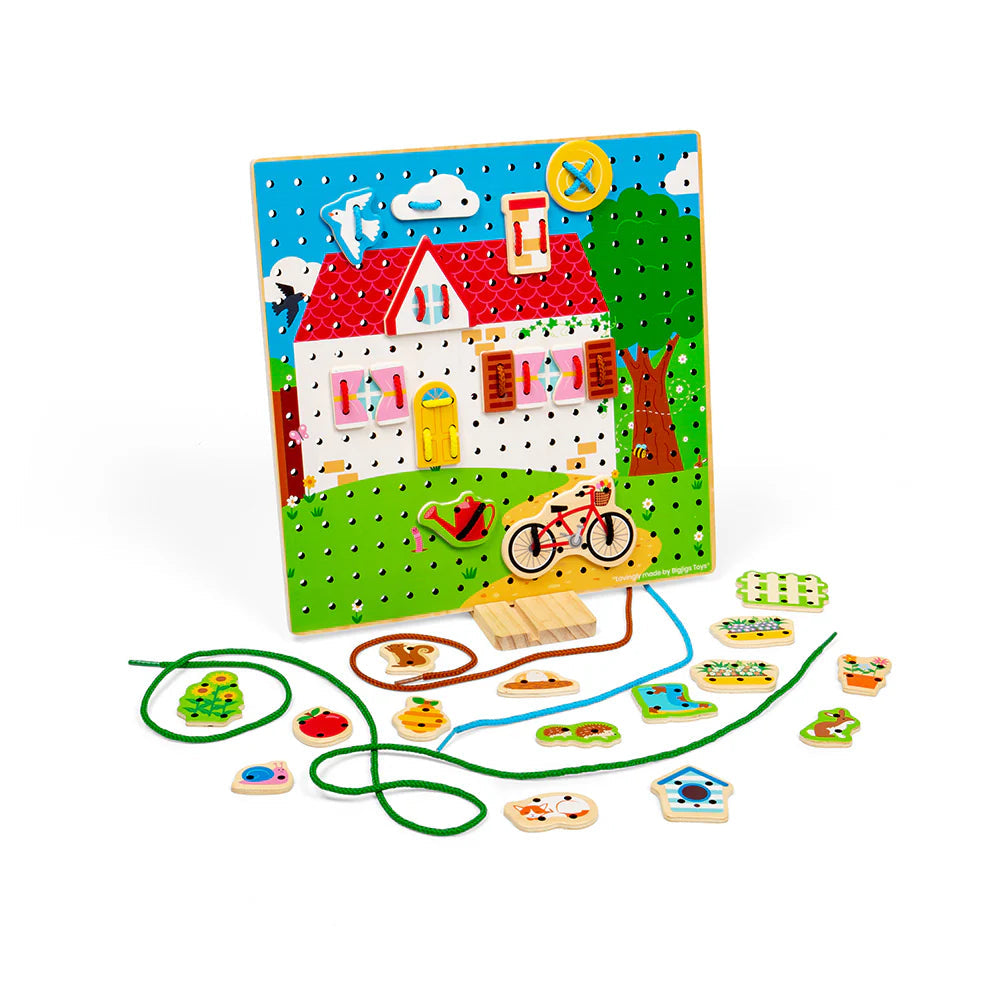 House Lace-A-Shape-Bigjigs Toys,Early years Games & Toys,Fine Motor Skills,Games & Toys,Lacing,SCOTEXCEL-Learning SPACE