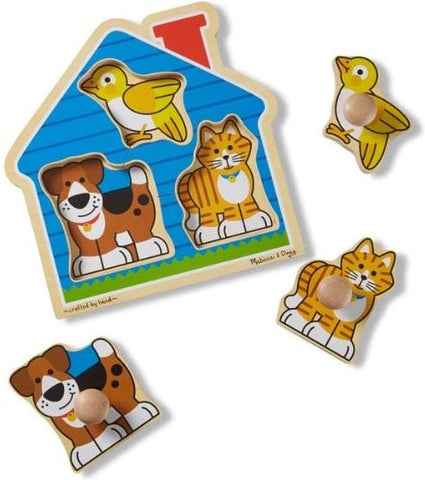 House Pets Jumbo Knob Puzzle - 3 Pieces-2-12 Piece Jigsaw, Additional Need, Baby Wooden Toys, Fine Motor Skills, Helps With, Maths, Primary Maths, Shape & Space & Measure, Sound. Peg & Inset Puzzles, Stock, Strength & Co-Ordination-Learning SPACE