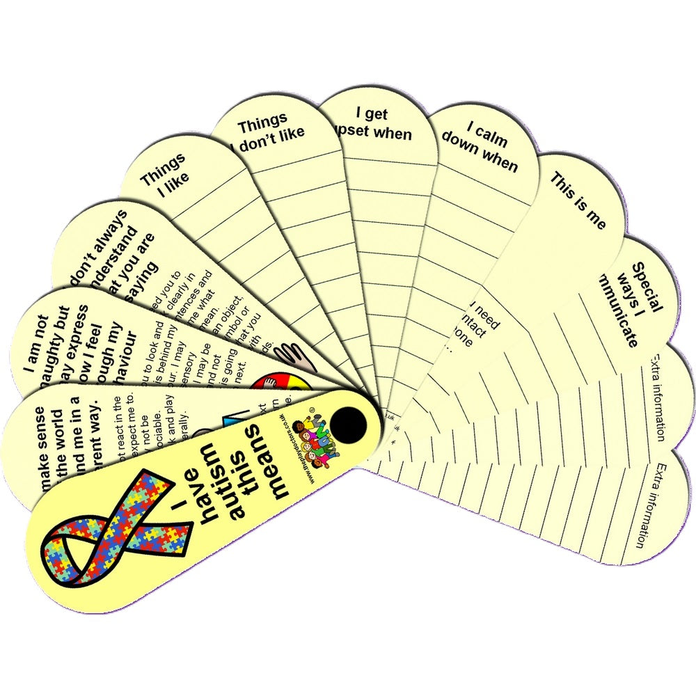 I Have Autism Communication Passport Fan-Autism,Calmer Classrooms,communication,Communication Games & Aids,Fans & Visual Prompts,Helps With,Neuro Diversity,Planning And Daily Structure,Play Doctors,Primary Literacy,PSHE,Schedules & Routines,Social Stories & Games & Social Skills,Stock-Learning SPACE