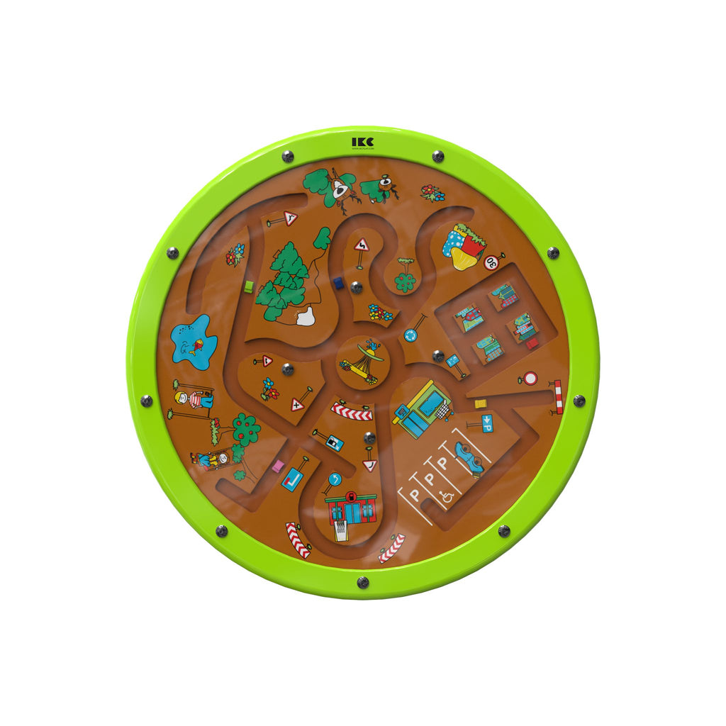 IKC Road Trip Wall Game-Dropship,IKC Play,IKC Round Wall Games,Nurture Room,Sensory Room Furniture,Sensory Wall Panels & Accessories-Green-No-PP00440-Learning SPACE