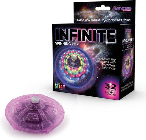 Infinity Spinning Top - Sensory light up toy-Additional Need,AllSensory,Baby Cause & Effect Toys,Bounce & Spin,Calming & Anxiety,Cause & Effect Toys,Deaf & Hard of Hearing,Early Years Sensory Play,Nurture Room,SCOTEXCEL,Sensory Light Up Toys,Sensory Seeking,Stock,Stocking Stuffers,Visual Sensory Toys-Learning SPACE