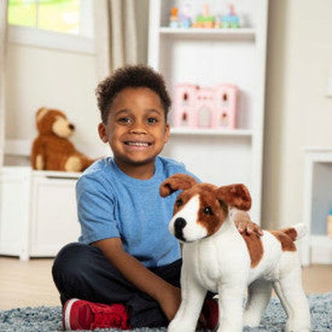 Jack Russell Terrier Dog Giant Stuffed Animal-Baby Soft Toys,Calming & Anxiety,Calming and Relaxation,Comfort Toys,Dolls & Doll Houses,Games & Toys,Gifts For 3-5 Years Old,Imaginative Play,Nurture Room,Plush-Learning SPACE
