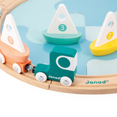 Janod Bolid Sailing Boat Circuit-2-12 Piece Jigsaw, Baby & Toddler Gifts, Baby Cause & Effect Toys, Baby Wooden Toys, Cars & Transport, Imaginative Play, Janod Toys-Learning SPACE