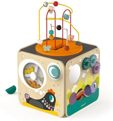 Janod Multi-Activity Cube-AllSensory,Baby & Toddler Gifts,Baby Cause & Effect Toys,Baby Sensory Toys,Baby Wooden Toys,Cause & Effect Toys,Down Syndrome,Gifts For 1 Year Olds,Gifts For 6-12 Months Old,Janod Toys,Stock,Tactile Toys & Books,Tracking & Bead Frames-Learning SPACE