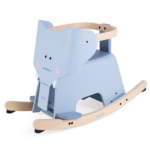 Janod Wooden Rocking Elephant with removable protection, for baby and toddler-Rocking Horses & Animals-Baby & Toddler Gifts,Baby Ride On's & Trikes,Christmas,Discontinued,Early Years. Ride On's. Bikes. Trikes,Janod Toys,Ride On's. Bikes & Trikes,Rocking-Learning SPACE