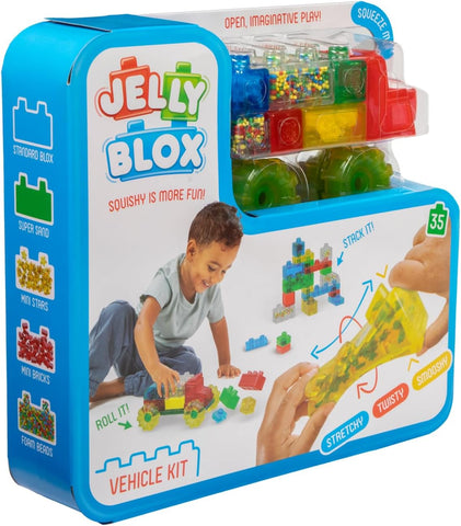 Jelly Blox Squishing Building Blocks – Vehicle Kit (35 Pieces)-Building Blocks,Cars & Transport,Fidget,Jelly Blox,Squishing Fidget-Learning SPACE