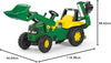 John Deere Toy Tractor With Frontloader & Rear Excavator-Dropship,Early Years. Ride On's. Bikes. Trikes,Farms & Construction,John Deere,Ride & Scoot,Ride Ons-Learning SPACE