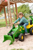 John Deere Toy Tractor With Frontloader & Rear Excavator-Dropship,Early Years. Ride On's. Bikes. Trikes,Farms & Construction,John Deere,Ride & Scoot,Ride Ons-Learning SPACE