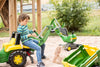 John Deere Toy Tractor With Frontloader & Rear Excavator-Dropship,Early Years. Ride On's. Bikes. Trikes,Farms & Construction,John Deere,Ride & Scoot,Ride Ons-Learning SPACE