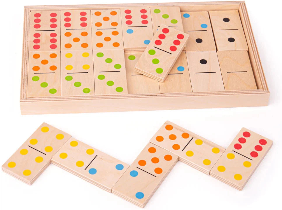 Jumbo Dominoes Wooden Children's Game-Bigjigs Toys, Dyscalculia, Neuro Diversity, Stock, Table Top & Family Games, Teen Games, Wooden Toys-Learning SPACE