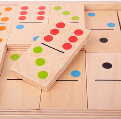 Jumbo Dominoes Wooden Children's Game-Bigjigs Toys,Dyscalculia,Neuro Diversity,Stock,Table Top & Family Games,Teen Games,Wooden Toys-Learning SPACE