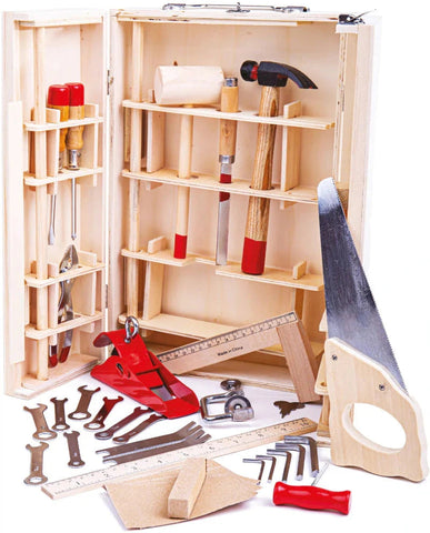 Junior Kids Wooden Tool Box with 28 Functional Tools-Bigjigs Toys,Calmer Classrooms,Engineering & Construction,Gifts For 3-5 Years Old,Gifts for 5-7 Years Old,S.T.E.M,SCOTEXCEL,Stock,Technology & Design-Learning SPACE