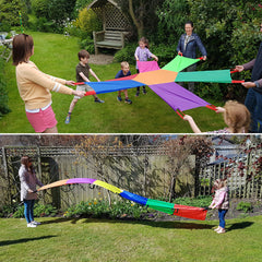 Junior Sunflower Parachute and Junior Rainbow Wave Twin Pack-Active Games,Classroom Packs,EDUK8,Forest School & Outdoor Garden Equipment,Garden Game,Outdoor Play,Outdoor Toys & Games,Physical Development-Learning SPACE