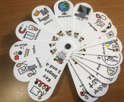 Key Stage 3 & 4 Subjects Fan | Visual Support Tool-Calmer Classrooms,Calming & Anxiety,communication,Fans & Visual Prompts,Helps With,Neuro Diversity,Play Doctors,Primary Literacy,PSHE,Transitions and Routines-Learning SPACE