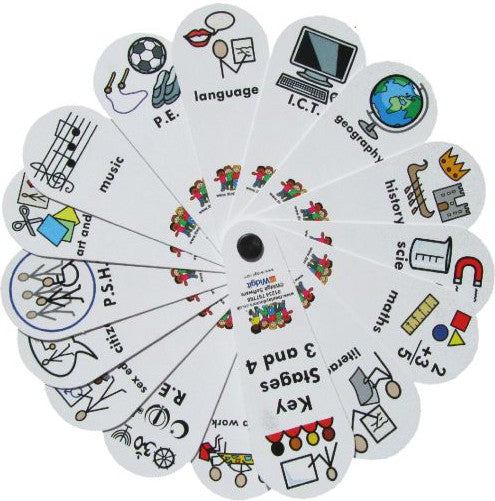 Key Stage 3 & 4 Subjects Fan | Visual Support Tool-Calmer Classrooms,Calming & Anxiety,communication,Fans & Visual Prompts,Helps With,Neuro Diversity,Play Doctors,Primary Literacy,PSHE,Transitions and Routines-Learning SPACE