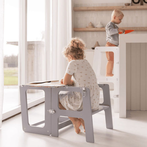 Kitchen Helper Tower 2 in 1 Unit - Folding Table/Chair-Furniture-Chairs,Kitchen Aid,Monkey Gym,Tables-Learning SPACE
