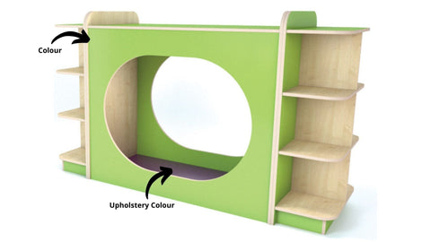 KubbyClass® Hideaway Double Play Nook & Bookcase-Furniture,Library Furniture,Nooks,Nooks dens & Reading Areas,Wellbeing Furniture,Willowbrook-Learning SPACE