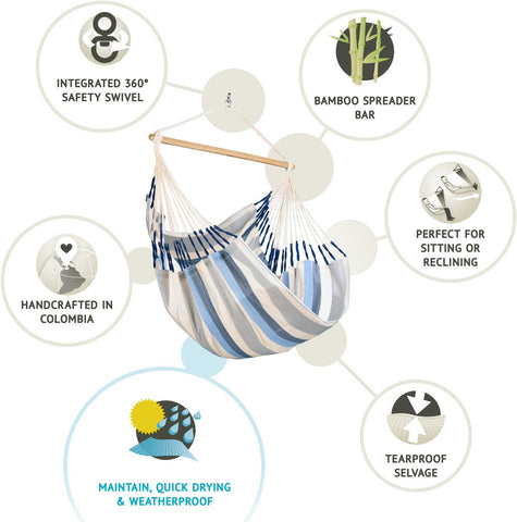 LA SIESTA® Domingo Cedar - Hammock Chair-Hammocks,Indoor Swings,La Siesta Hammocks,Outdoor Swings,Teen & Adult Swings-Learning SPACE