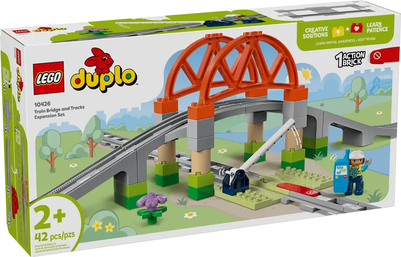 LEGO® DUPLO® Train Bridge and Tracks Expansion Set (10426)-Baby & Toddler Gifts,Building Blocks,Cars & Transport,Christmas,Christmas 2025,Early years Games & Toys,Fine Motor Skills,Games & Toys,Gifts For 2-3 Years Old,LEGO®,Train-Learning SPACE