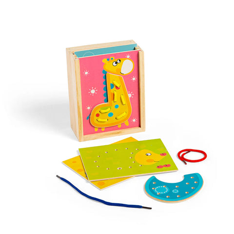 Lacing Animals - Fine Motor Toy-Bigjigs Toys,Eco Friendly,Fine Motor Skills,Lacing,Memory Pattern & Sequencing,SCOTEXCEL,Threading-Learning SPACE