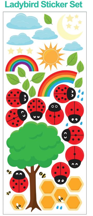 Ladybird Sticker Set-Dropship,Furniture,Sticker,Wall & Ceiling Stickers,Wall Decor,Willowbrook-Learning SPACE
