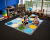 Lake Circles Placement 2x2m Carpet-Calmer Classrooms,Educational Classroom Materials,Kit For Kids,Mats & Rugs,Neutral Colour,Placement Carpets,Rugs,Square,Wellbeing Furniture-Learning SPACE