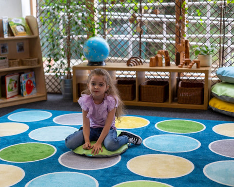 Lake Circles Rectangular Placement 3x2m Carpet-Kit For Kids, Mats & Rugs, Neutral Colour, Placement Carpets, Rectangular, Rugs, Wellbeing Furniture-Learning SPACE