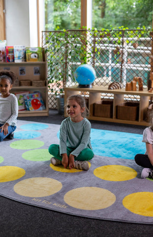 Lake Large Semi Circle Placement 4x2m Carpet-Corner & Semi-Circle,Dropship,Kit For Kids,Mats & Rugs,Neutral Colour,Placement Carpets,Rugs,Wellbeing Furniture-Learning SPACE