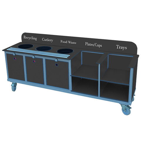 Large Aqua Smart Clearing Trolley-Catering & Clearing,Dropship,School Trolley,Trolleys-Learning SPACE