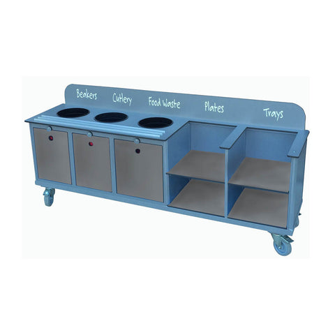 Large Aqua Smart Clearing Trolley-Catering & Clearing,Dropship,School Trolley,Trolleys-Learning SPACE