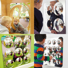 Large Dome Mirror Panel Set - Pk4-Dropship,Mirror,Nursery,Outdoor Mirrors,Sensory Mirrors,TickiT-Learning SPACE