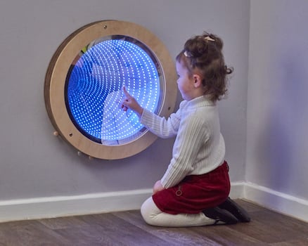 Light Up Circular Infinity Mirror 50cm-AllSensory, Baby Sensory Toys, Baby Soft Play and Mirrors, Discontinued, Early Years Sensory Play, Sensory Mirrors, Sensory Seeking, Stock, TTS Toys-Learning SPACE